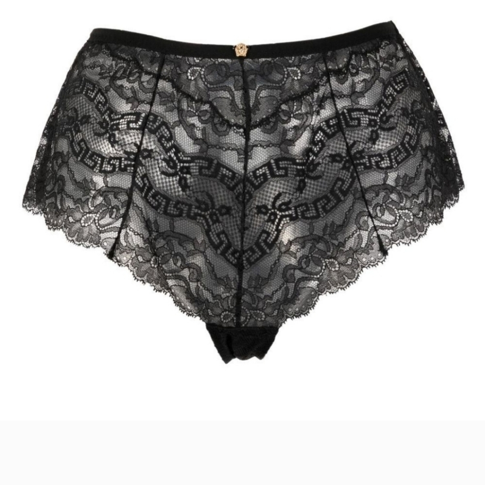 NWT VERSACE BAROCCO LACE DETAIL HIGH WAISTED BRIEFS sz Small